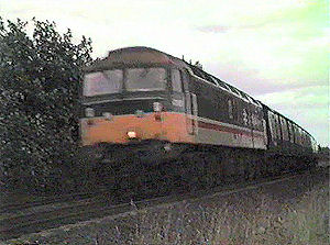 Red striped ScotRail Class 47 on Postal at St Vincent Street