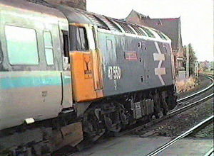 Class 47 47550 Broughty Ferry level crossing 1980s