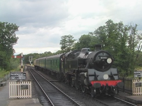 BR Class 4MT 80151 arriving Sheffield Park