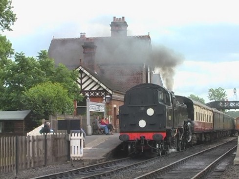 BR Class 4MT departing Sheffield Park, Bluebell Railway