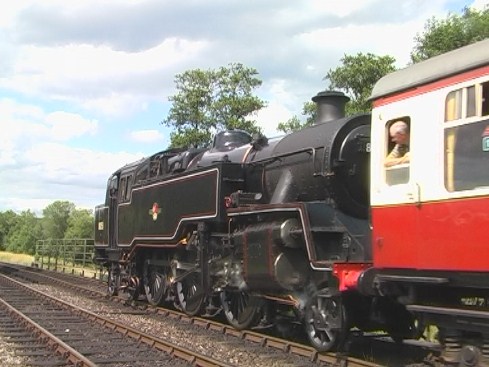 BR Class 4MT departing Sheffield Park, Bluebell Railway