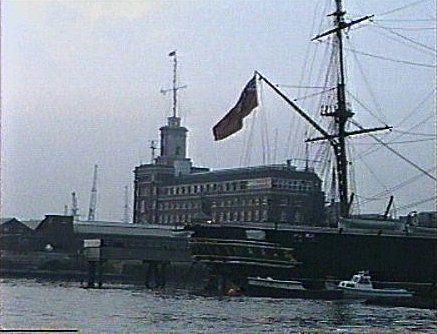 Signal Tower and HMS WARRIOR, Portsmouth - 1986width=