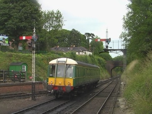 BR Class 122 single car (Bubblecar) DMU at Alresford, Mid Hants (Watercress) Railway 