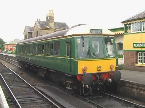 BR Class 122 single car DMU at Alresford, Mid Hants (Watercress) Railway