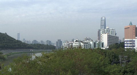 Shenzhen seen from Lo Wu, Hong Kong