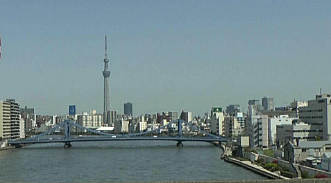 Skytree viewed from Kiyosu Bridge, Tokyo