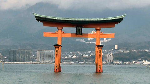 Otorii of the Itsukushima Shrine Miyajima