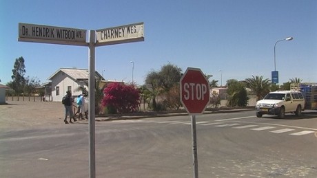 English and Afrikaans Street sign, Mariental