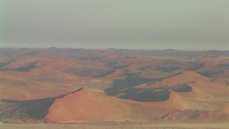 Aerial view of Namib Desert dunes