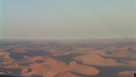 Aerial view of Namib Desert dunes