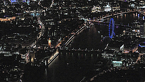 Over London at night, Houses of Parliament