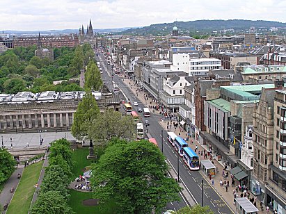 Princes Street from Scott Monument