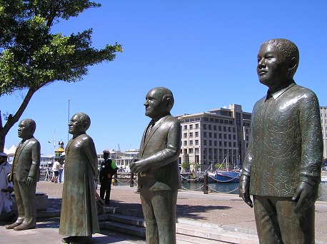 Nobel Peace Winner statues, Cape Town
