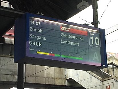 Basel departure board
