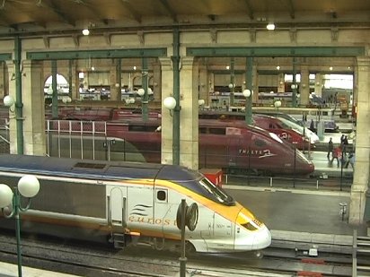 TGVs and Eurostars at Gare du Nord