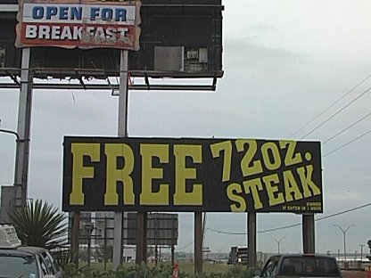 72 oz steak, Big Texan, Amarillo