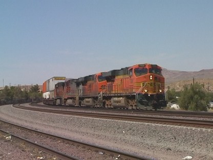 BNSF triple track at Barstow, California