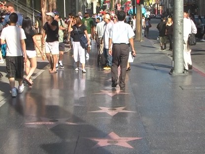 Stars' signatures on Hollywood sidewalk