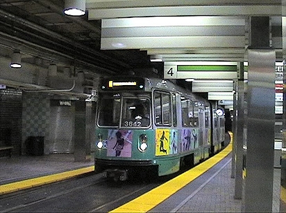 Boston Strteetcar running underground