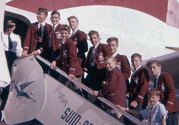 Duke of York School party visit to Air India Boeing 707 at Nairobi Embakasi